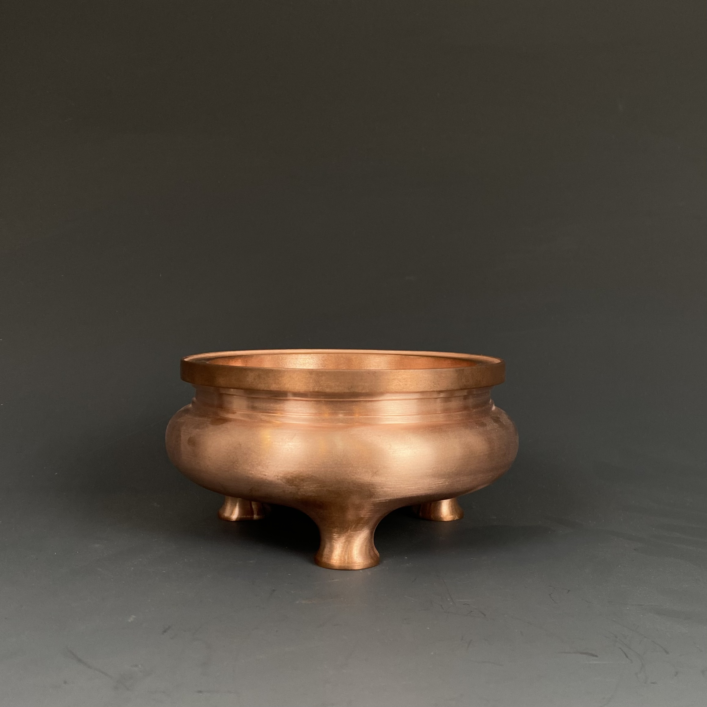 紫铜鬲式炉 徐红军制 传统宣德炉合集 口径13.4cm 高6.5cm