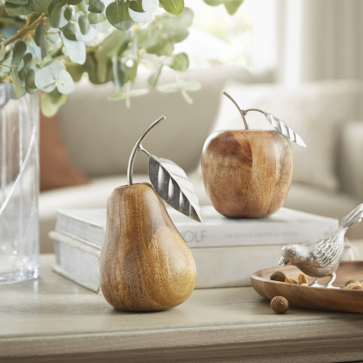 Wood木质苹果/梨摆件-原木色116503/116504