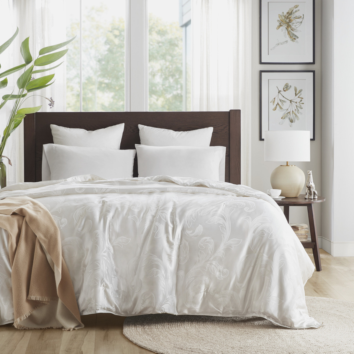 Scroll真丝提花桑蚕丝春秋被芯-白色116537/116538/116539