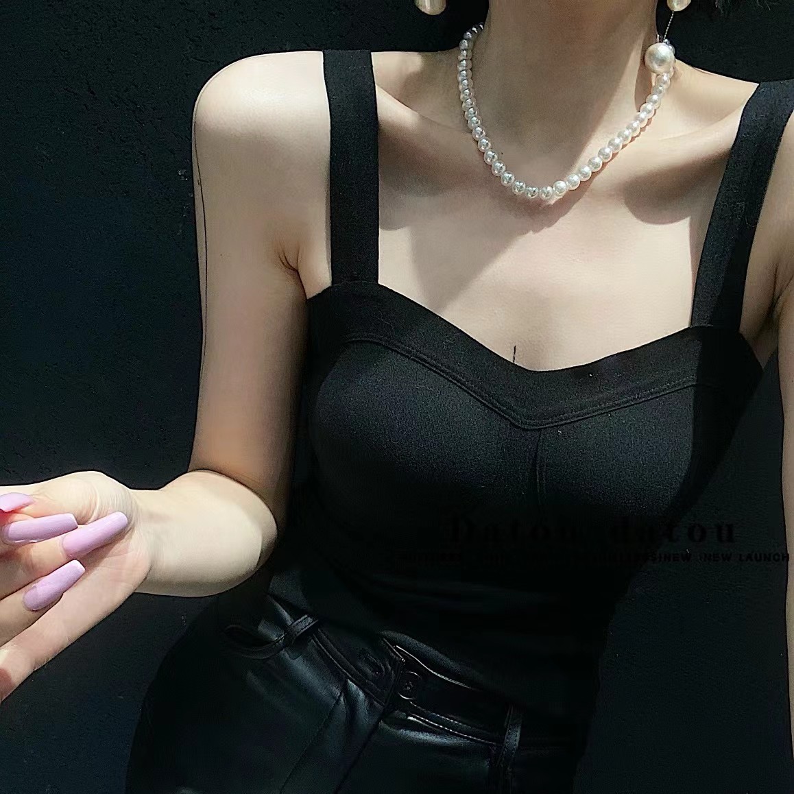 DA-J大吉自留蚕丝面料 发热背心 带胸垫 不变形不跑杯遮副乳背心