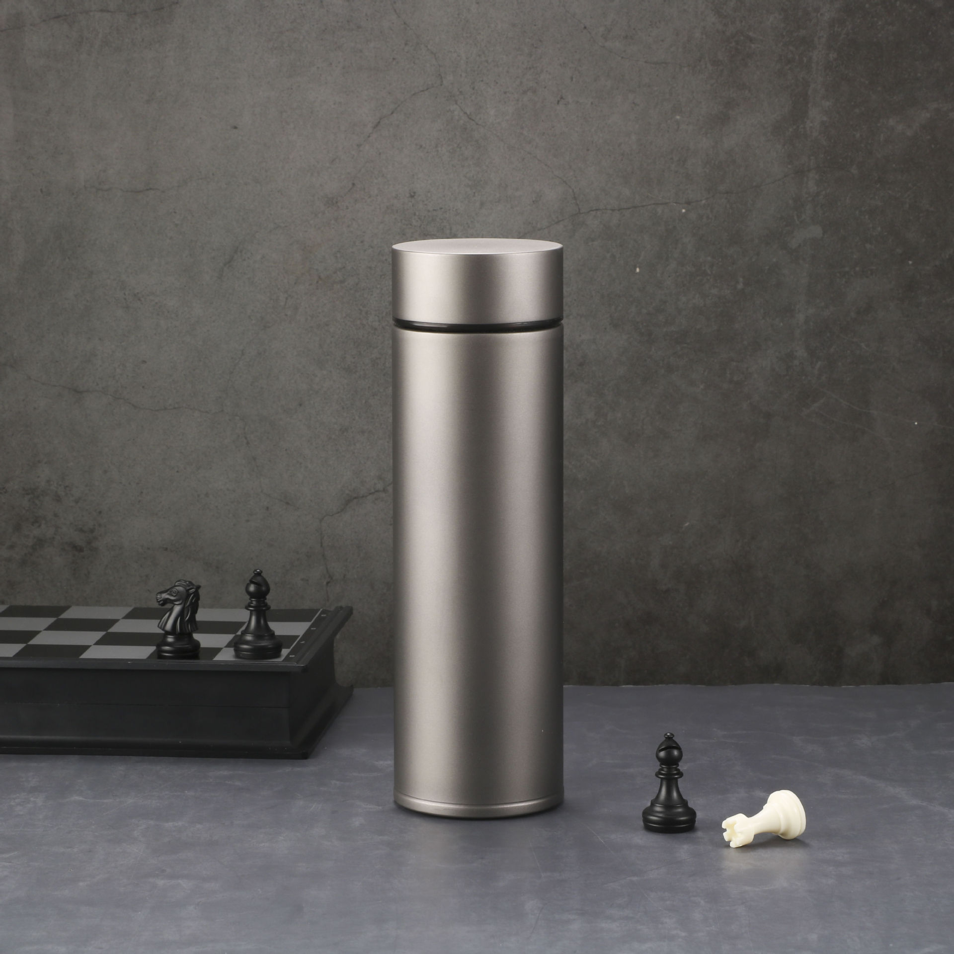 纯钛保温杯Ti便捷大容量茶水分离杯450ml纯钛杯子带茶滤水杯简约