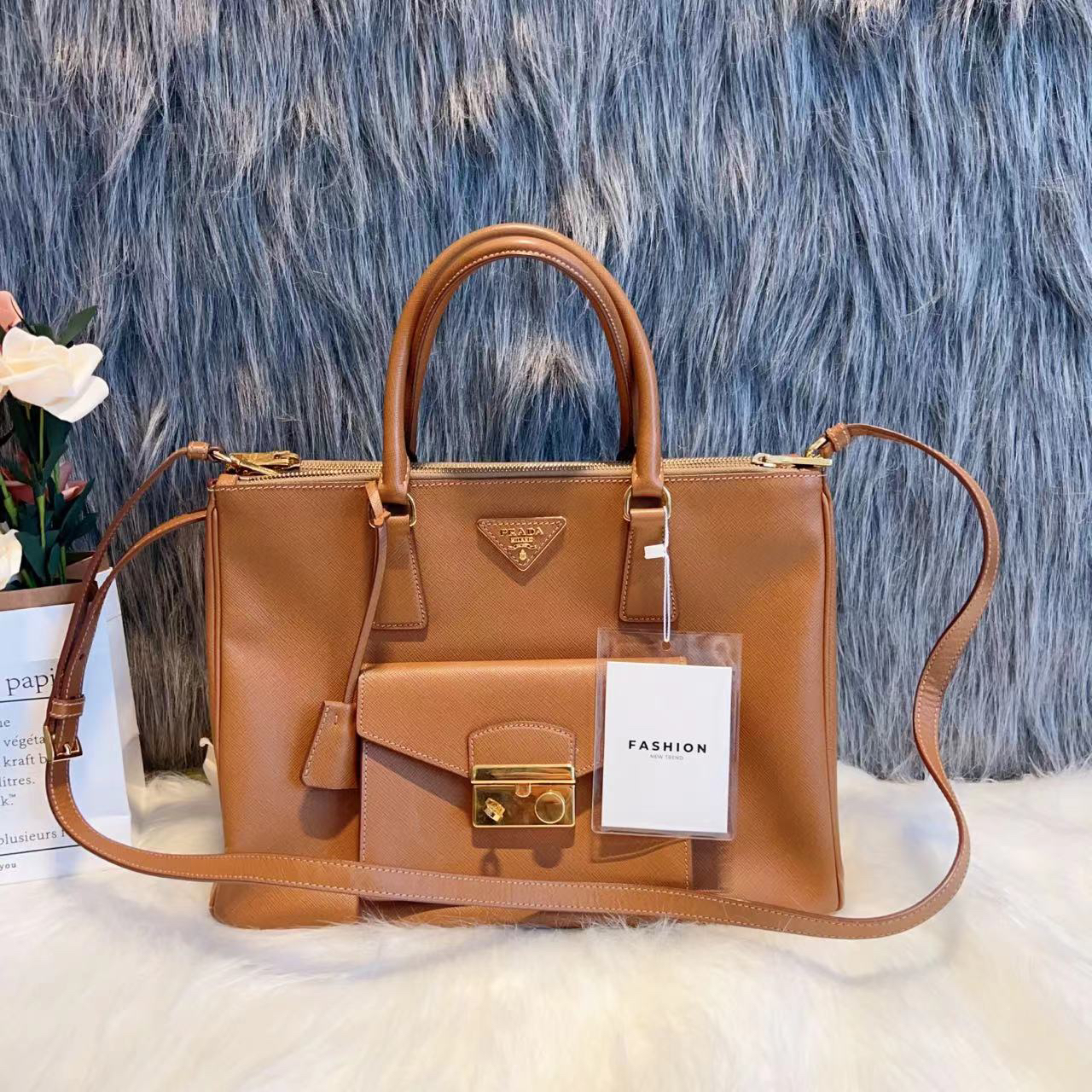 Prada 普拉达焦糖色美拉德 杀手包 K02441