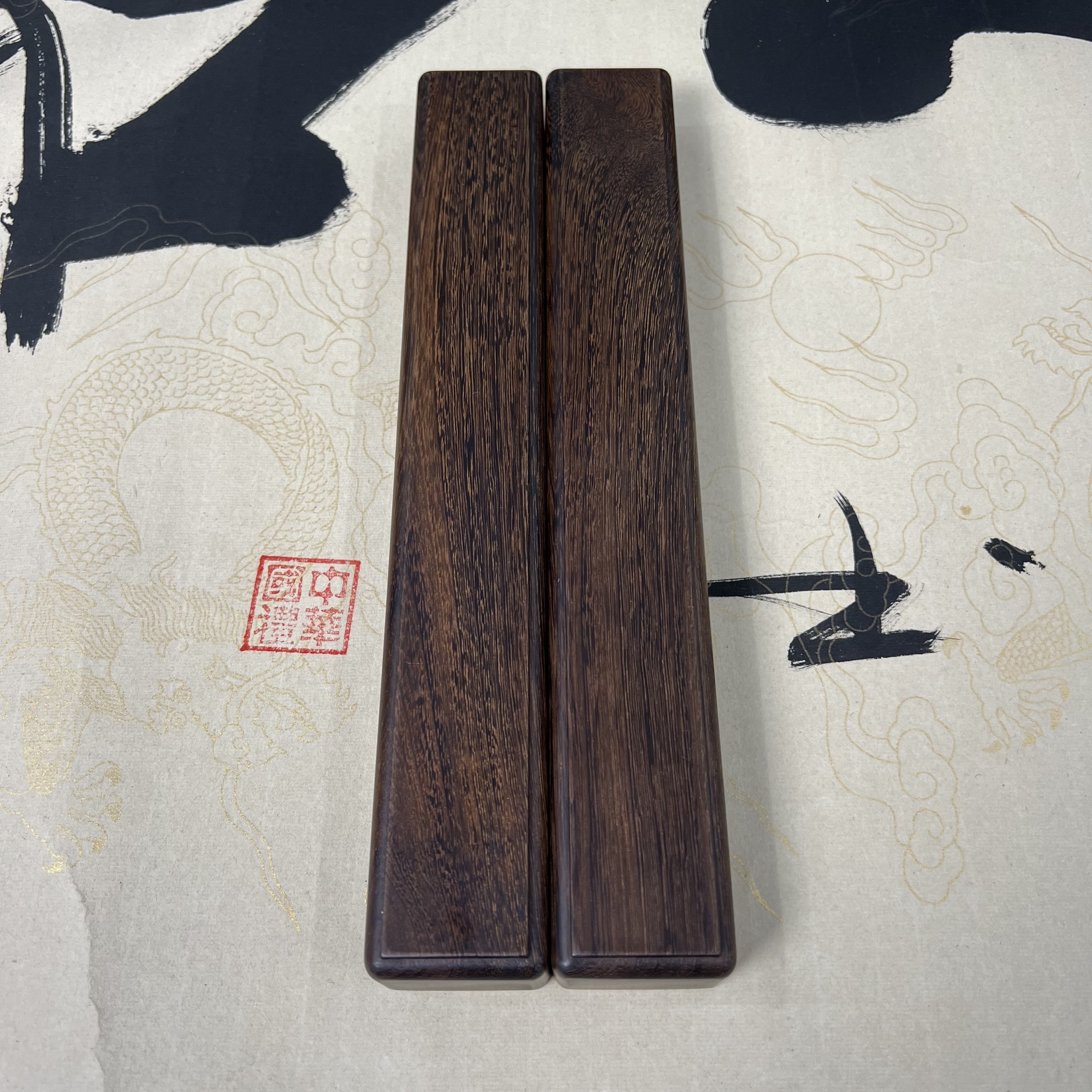 鸡翅木（红豆木老料）镇尺28cmx4.2cmx3cm