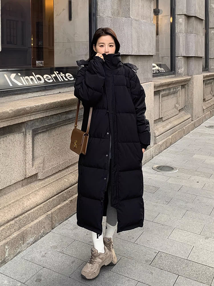 波司豋白鸭绒羽绒服男女超长款过膝冬季2023年新款加厚宽松情侣中