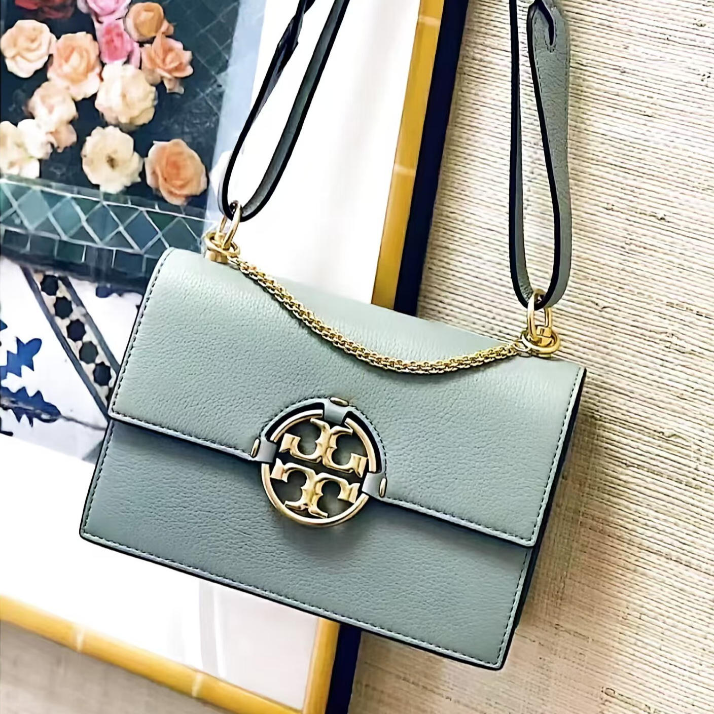 TORY BURCH/汤丽柏琦Miller迷你编织链条风琴斜挎手提包 88208