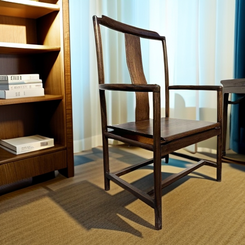 新中式椅子仿古实木椅明式围椅老榆木太师椅实木圈椅禅意主人椅