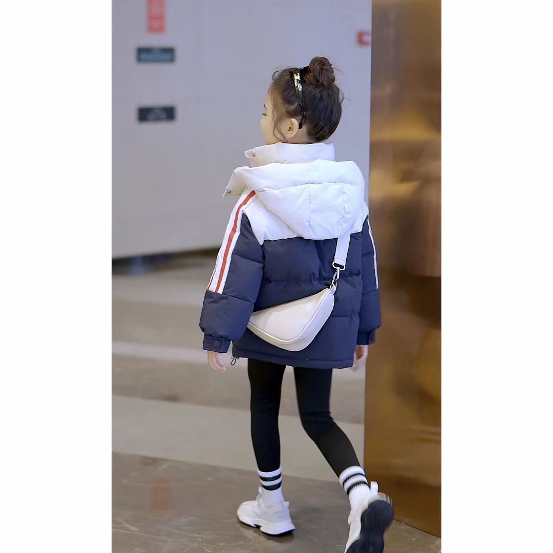 女童棉服连帽2023冬季新款儿童加厚保暖棉袄女宝宝洋气棉衣外套潮