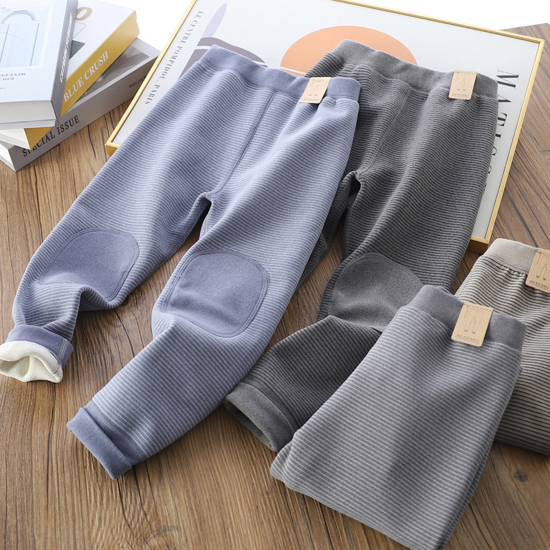 德绒儿童打底裤修身中大童护膝保暖裤秋冬款童装男童裤子内穿长裤