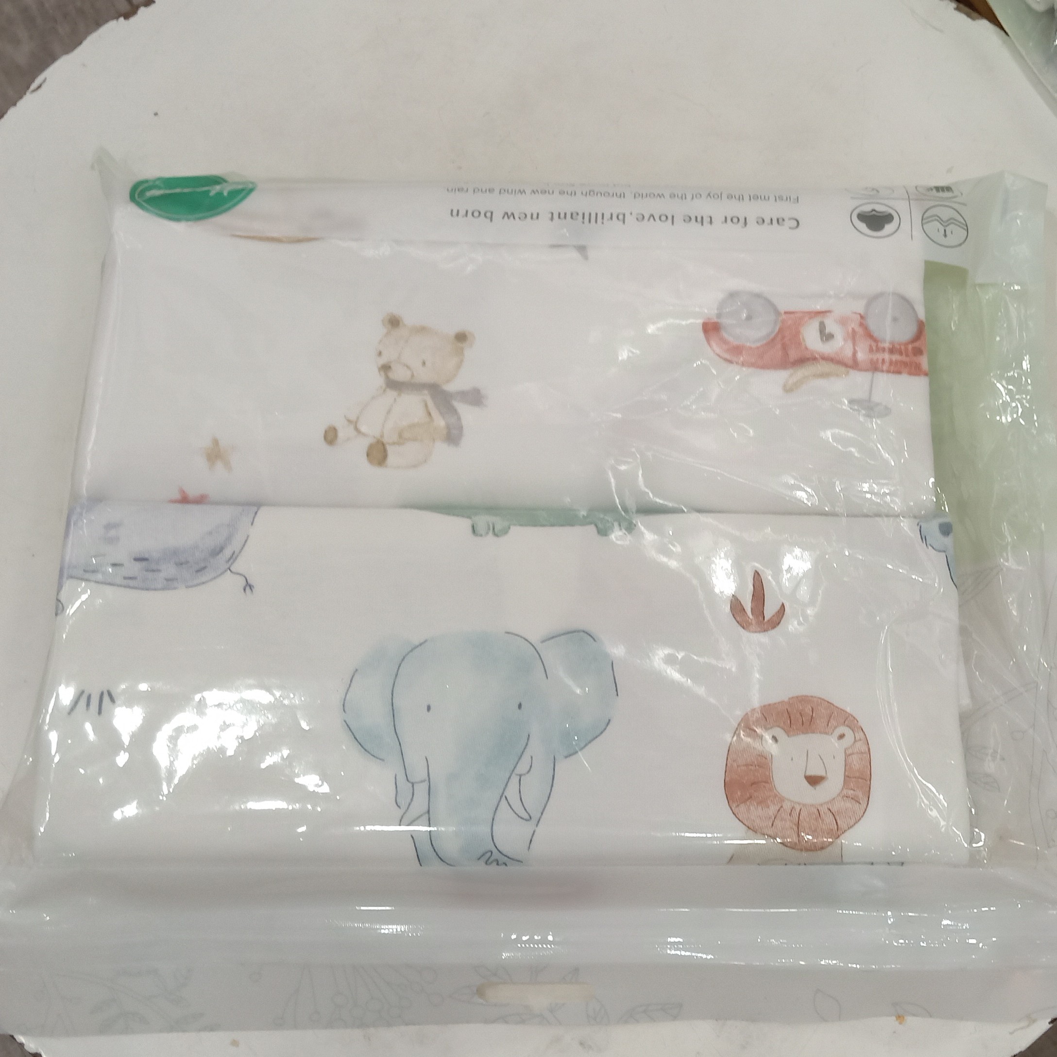 婴儿纯棉抱单90cm×90cm两条装 /1包， 购买时标明男，女， 颜色随机 