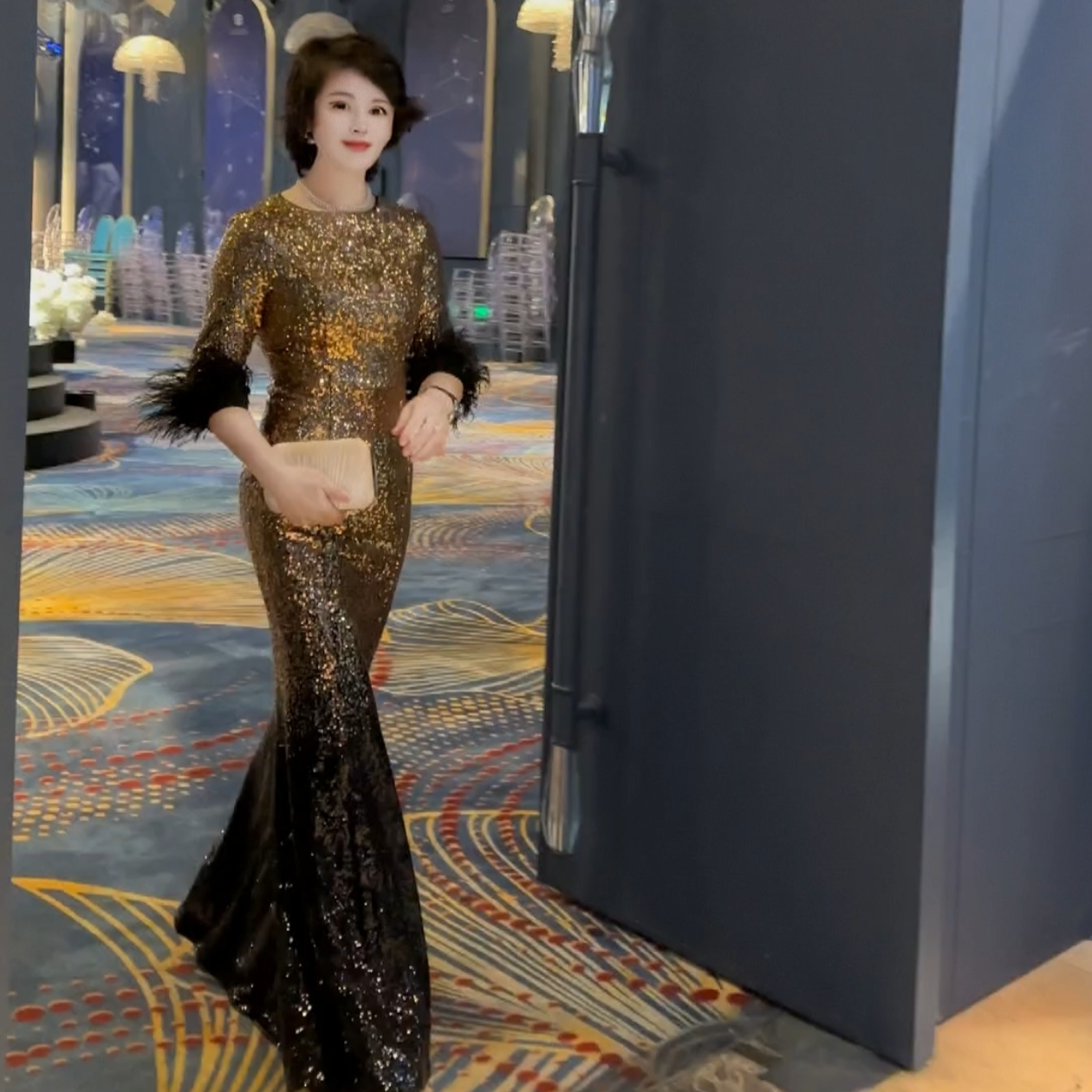 高定礼服宴会重工修身喜婆婆妈妈装2025新款爆款