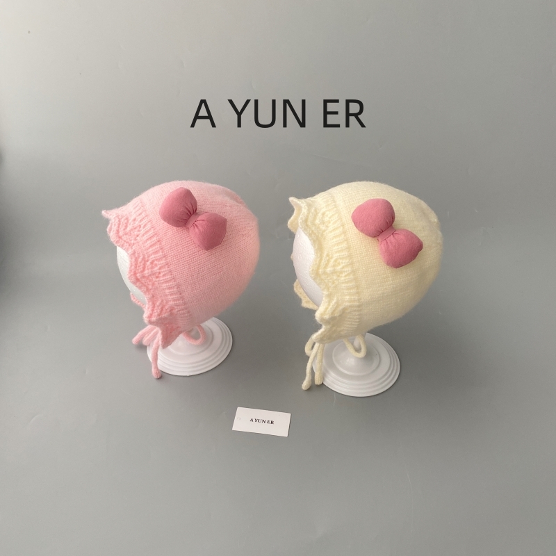 婴儿帽子秋冬季女宝宝花边可爱超萌冬天公主帽女童护耳针织毛线帽