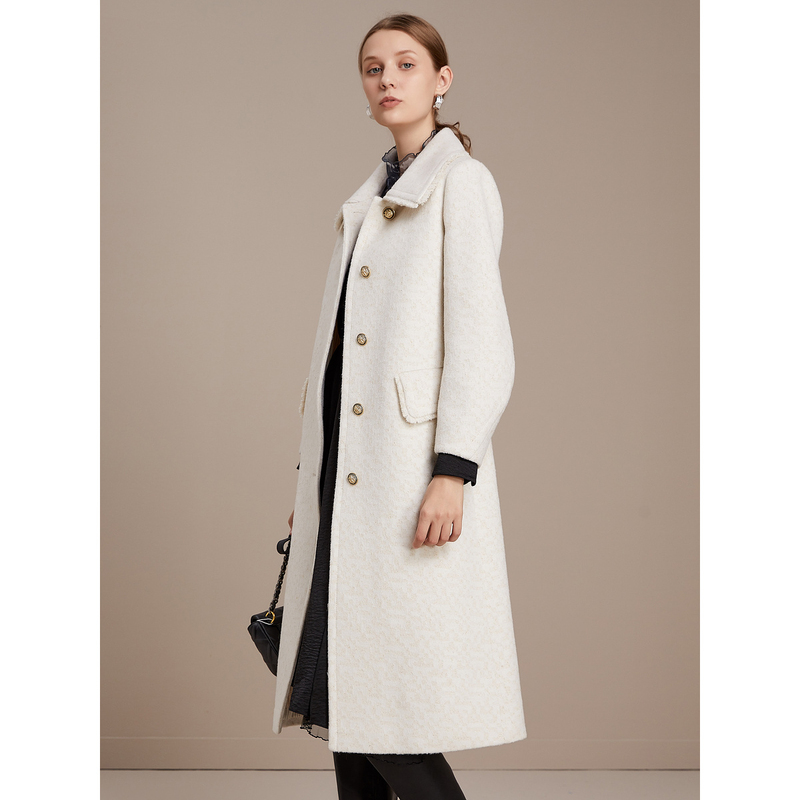 莱芙·艾迪儿时尚气质加厚翻领女士秋冬轻奢设计感大衣1X4D65150