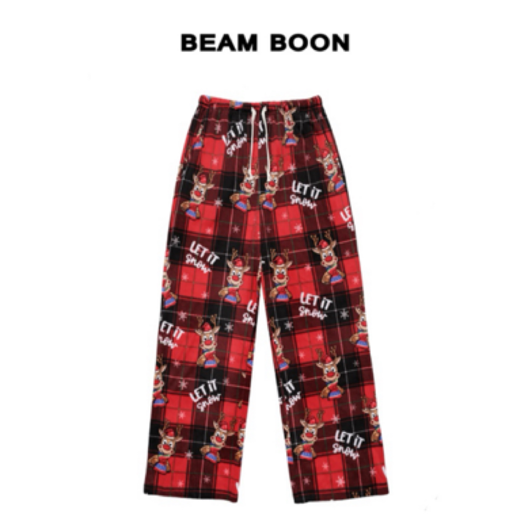 Beam Boon | 【随心家居裤】松软糯糯蓄热保暖无束缚直筒格子家居裤