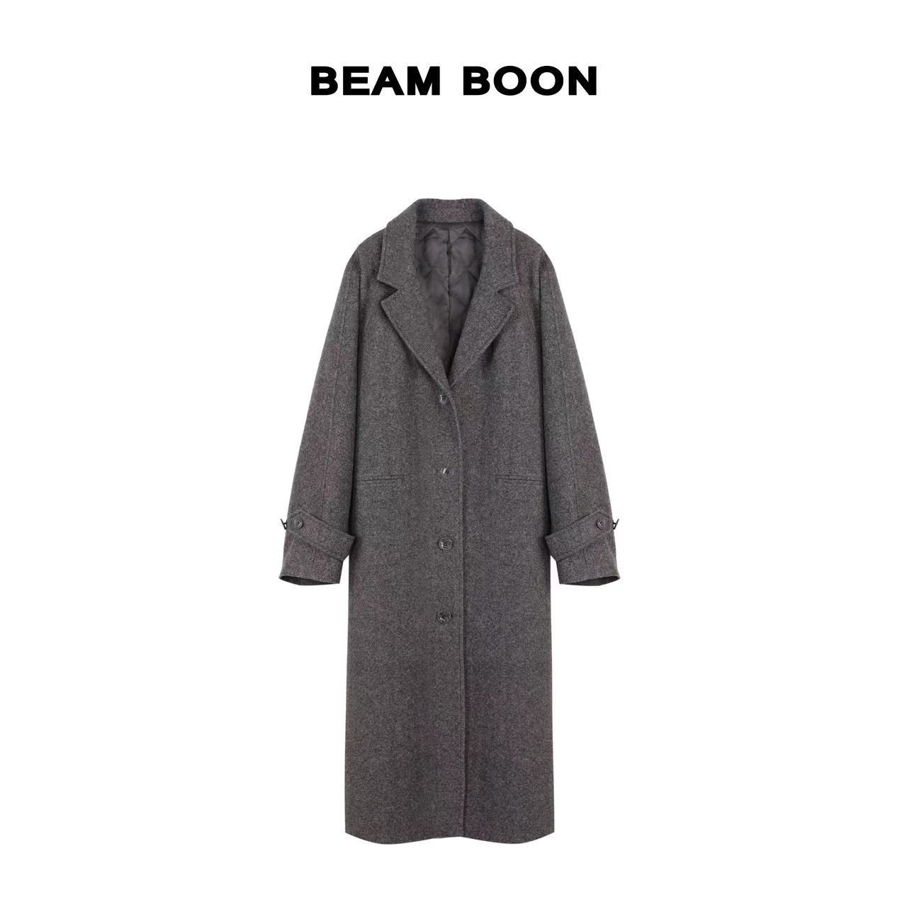 Beam Boon【挪威大衣】高定手工驼毛羊毛混纺H版双排扣毛呢外套