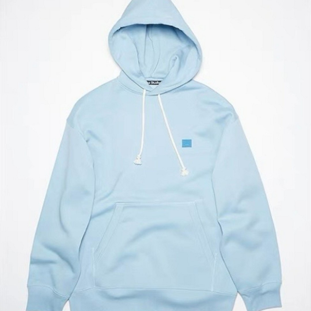 全新未使用  Nico专享/ACNE STUDIOS徽标Logo纯色连帽卫衣 蓝色