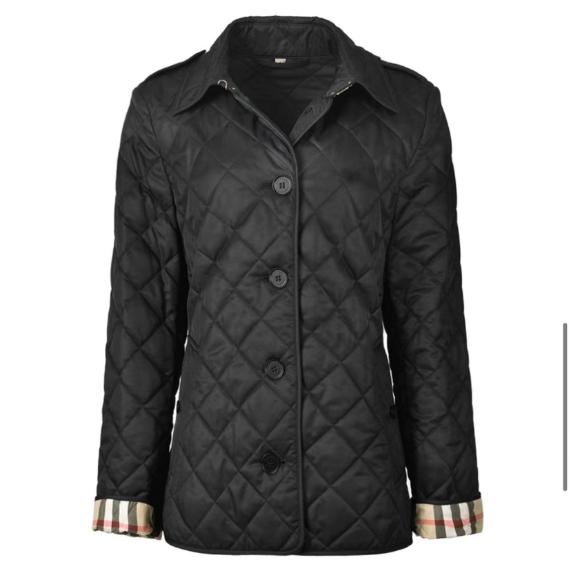全新未使用  Nico专享/Burberry 纯色菱形绗缝翻领单排扣夹克外套