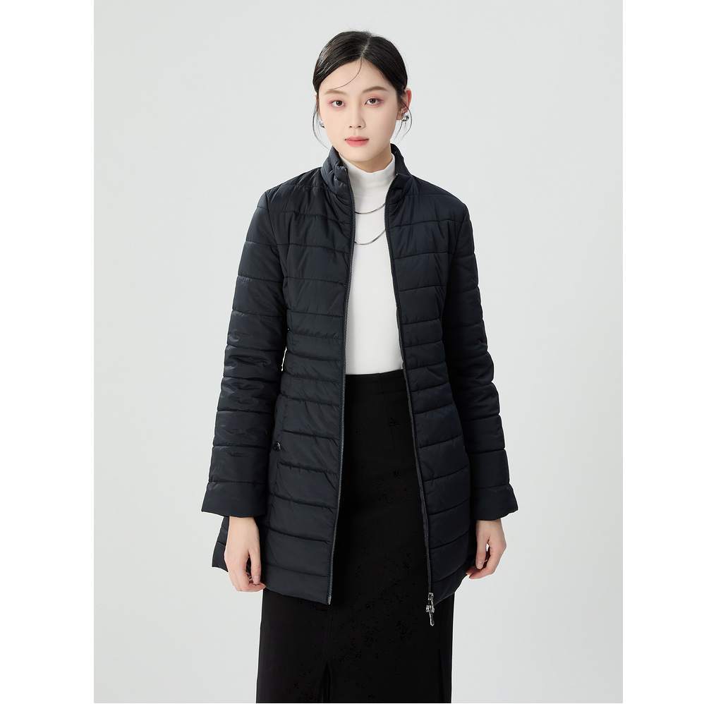 哥弟 半高领双头拉链设计绗缝棉服外套1400797