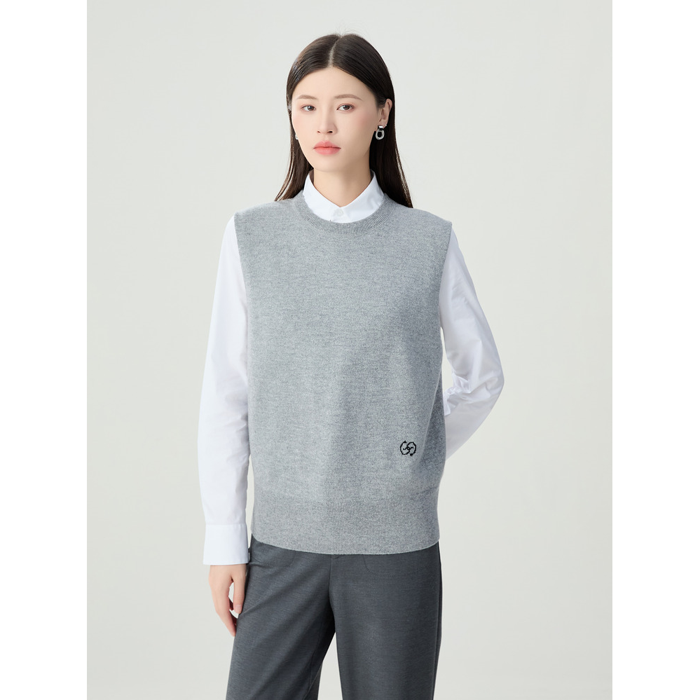 哥弟 同心协力系列圆领造型针织背心1399772