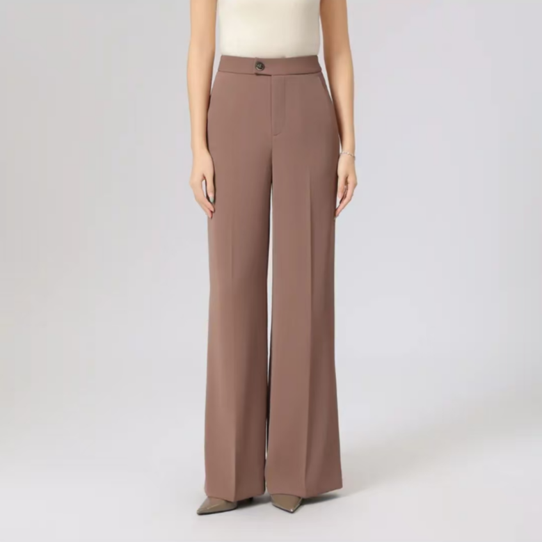 哥弟春夏新款高腰垂感高级感休闲阔腿直筒西装裤女110015