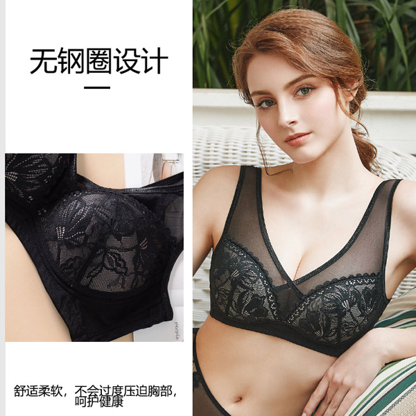  Alina Style 日系新款幽梦轻薄蕾丝内衣女无钢圈V型美背文胸