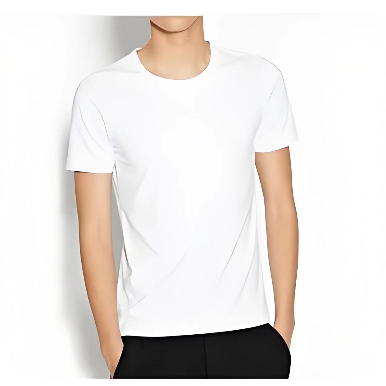 纯色圆领T恤衫男子运动休闲百搭夏季透气简约