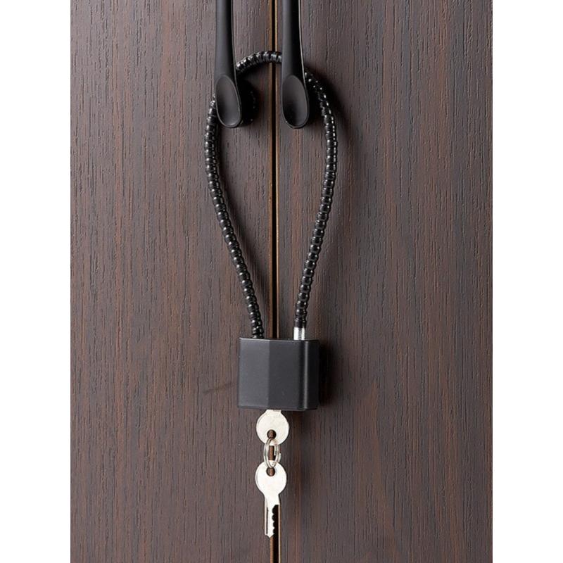 钢丝挂锁密码锁电动车筐篮柜子门钥匙小锁头盔锁软长绳锁密码锁