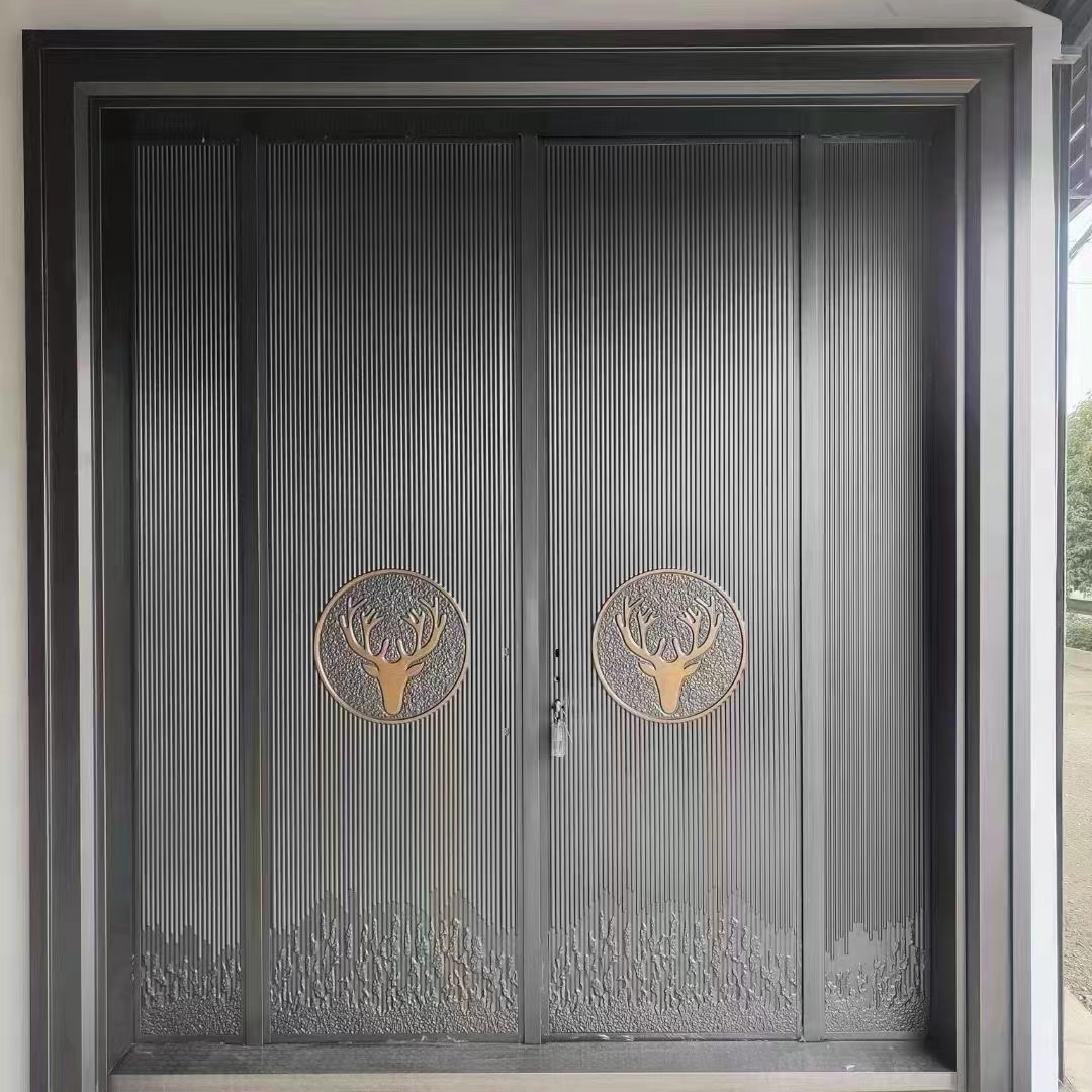 锌合金入户卡门双开门农村自建房防盗门入户门农村别墅大门定制