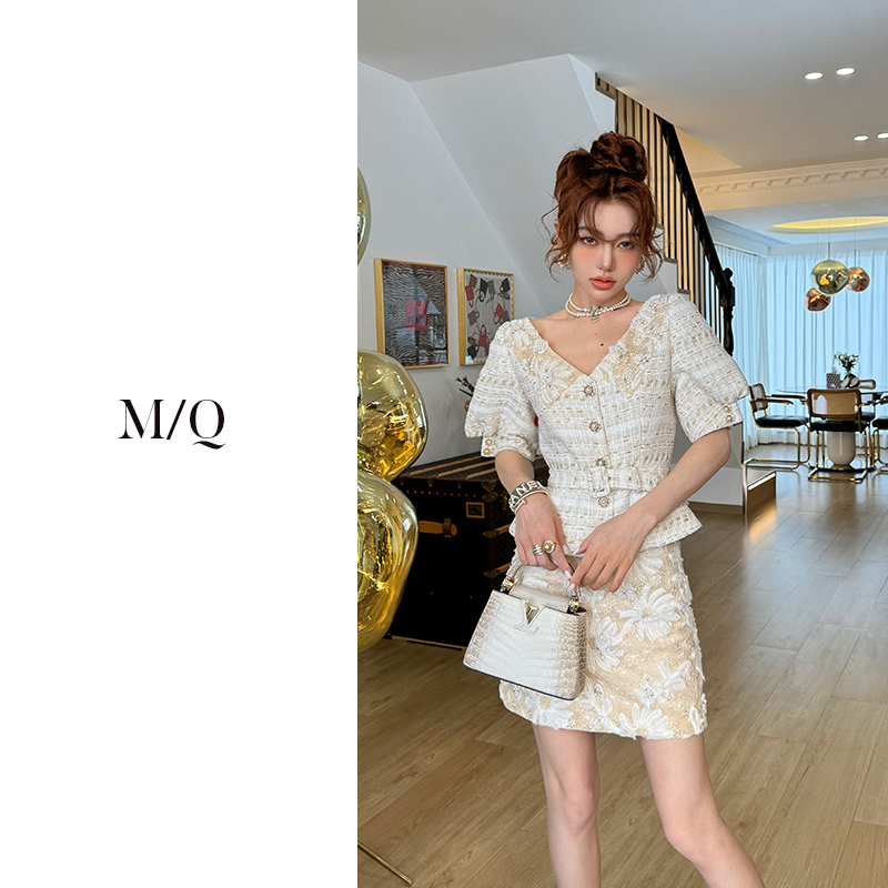 M/Q〔南法千金〕 高定料手工钉珠A字半裙MQ8023