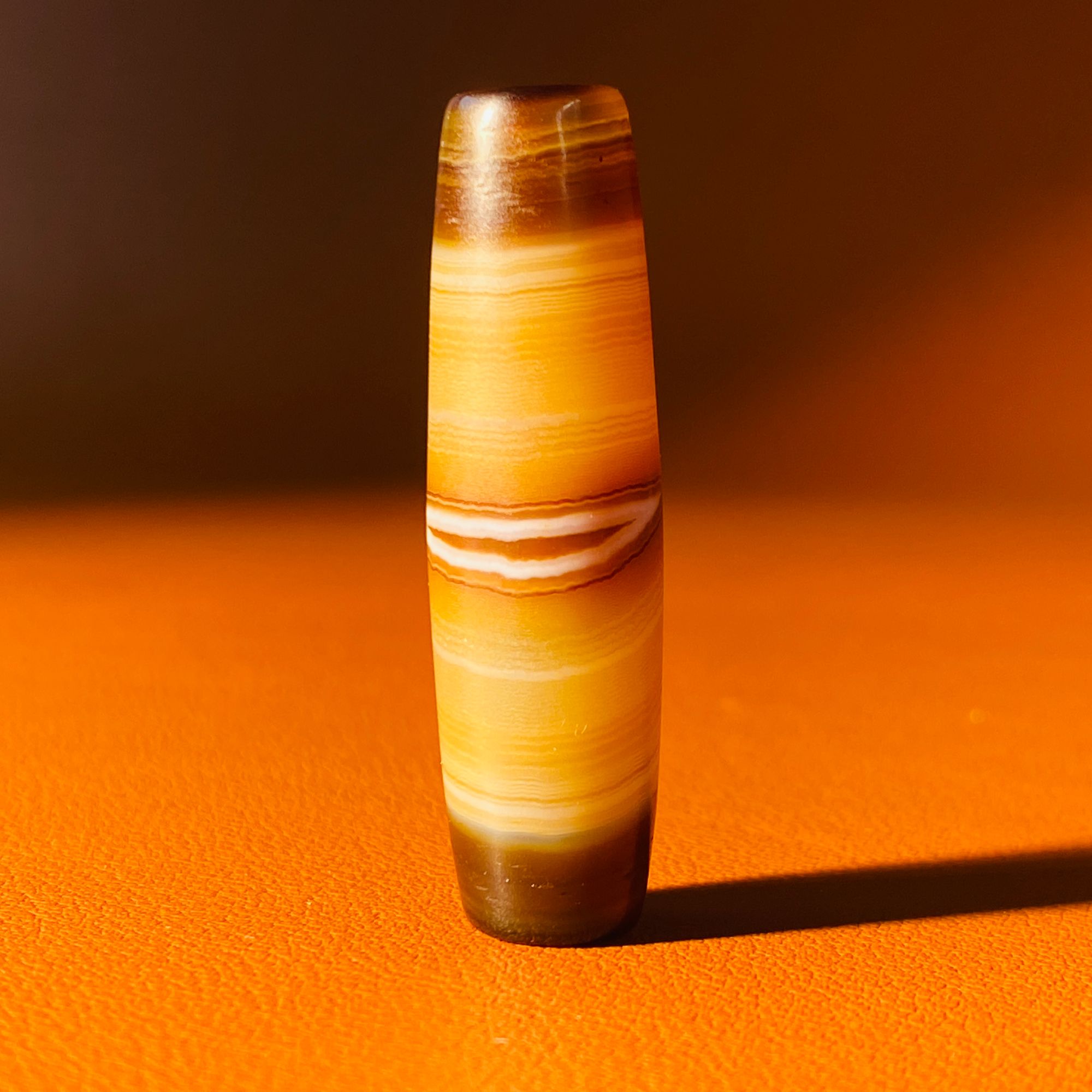 阿契美尼德时期，笑颜常开黄色皮缠丝玛瑙管珠