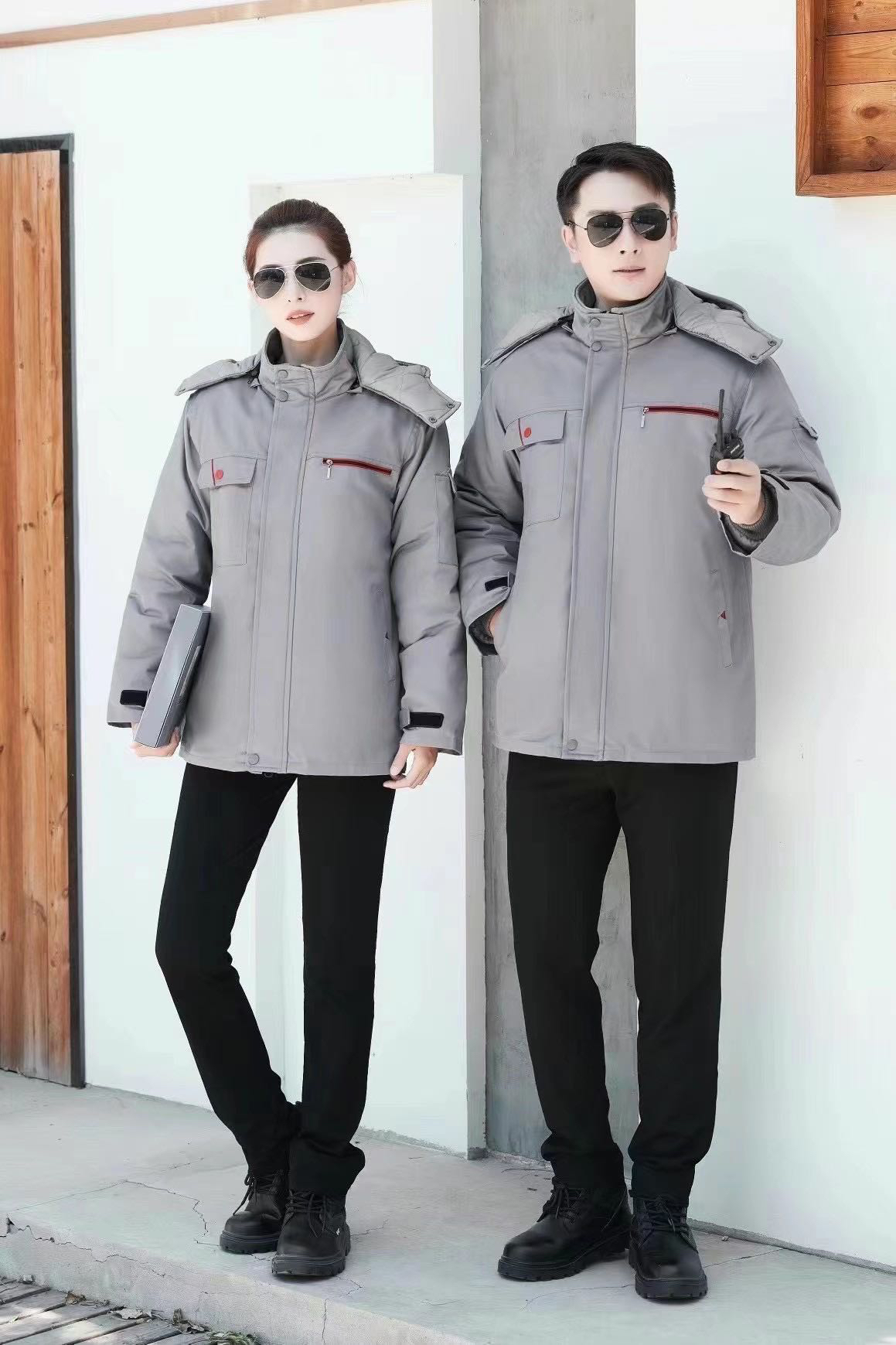 工作服棉衣加厚中长版
