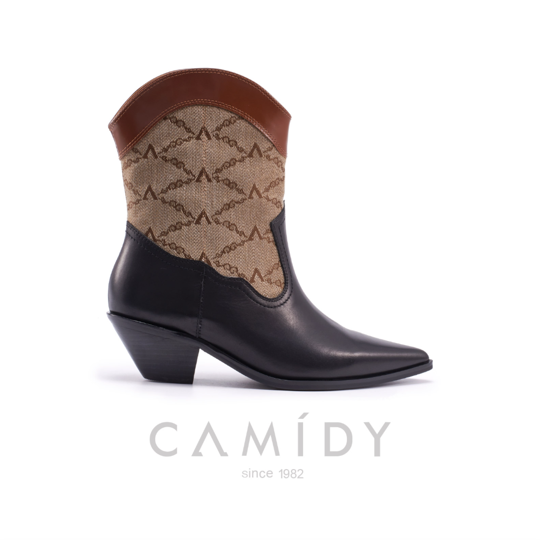 CAMIDY 时尚高帮尖头短靴 C60110