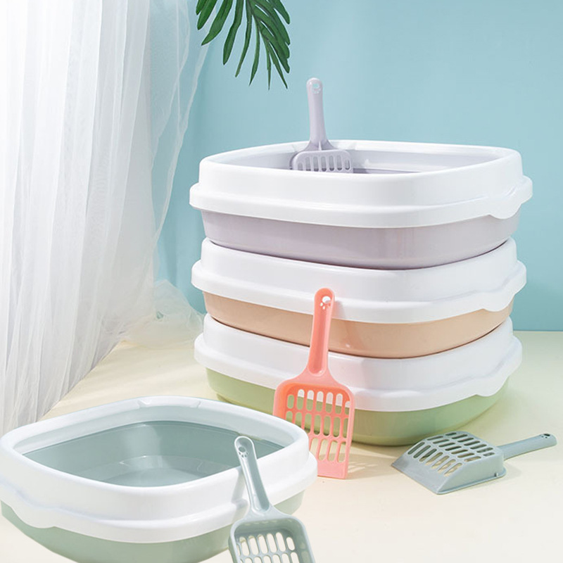 猫砂盆半封闭大容量防外溅猫咪厕所宠物用品开放式