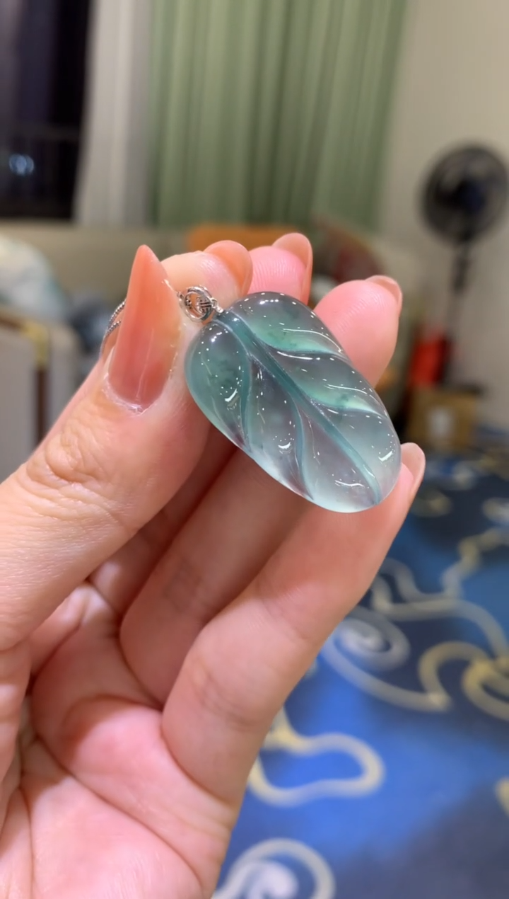 【闪购商品】定制翡翠18K金镶嵌5-叶子（多样性发货）