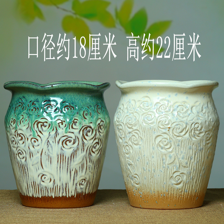 特价有孔多肉花盆粗陶多肉植物法师紫砂兰花陶瓷大号陶罐法师花盆