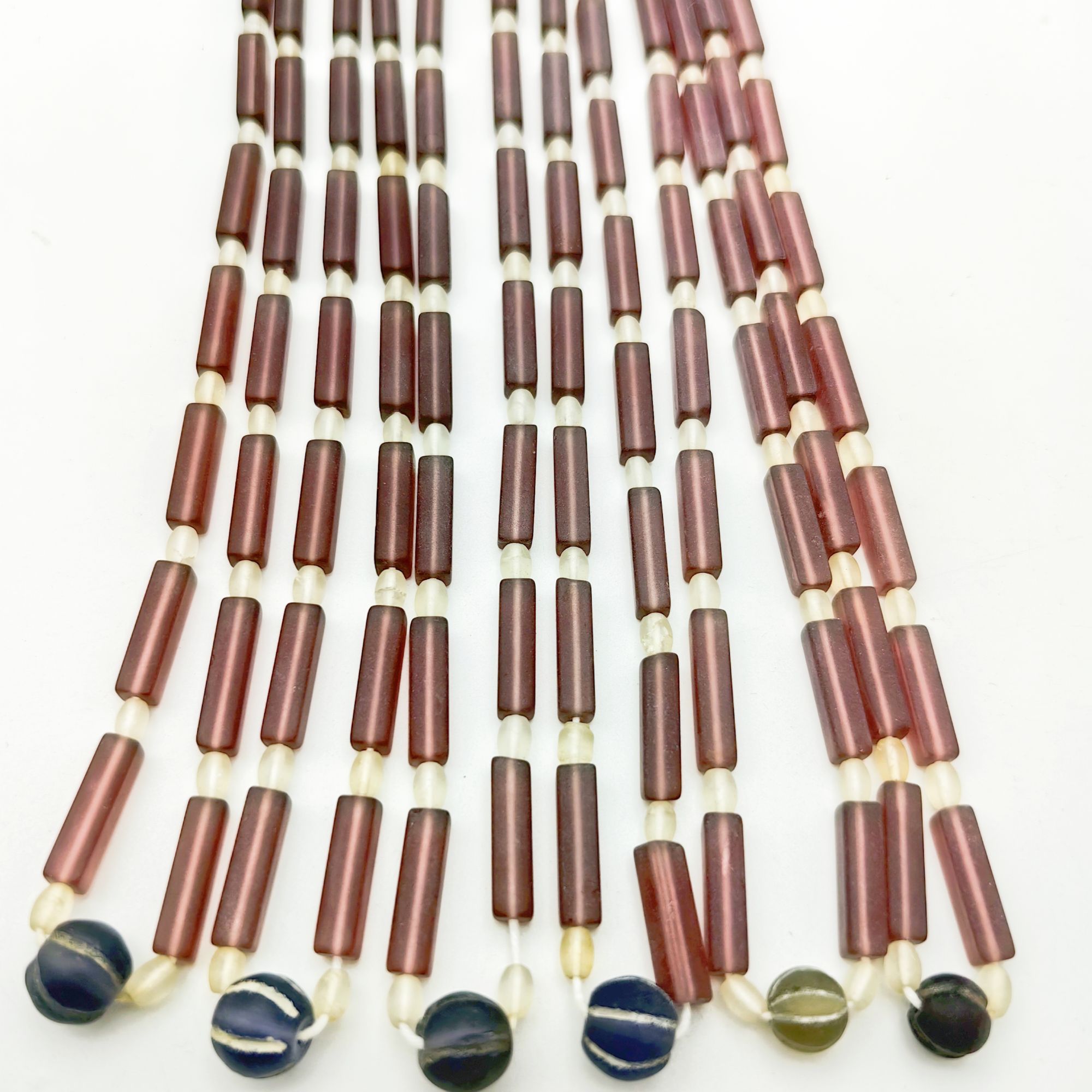 巴基斯坦手工紫色琉璃手链项链串珠DIY配珠配件