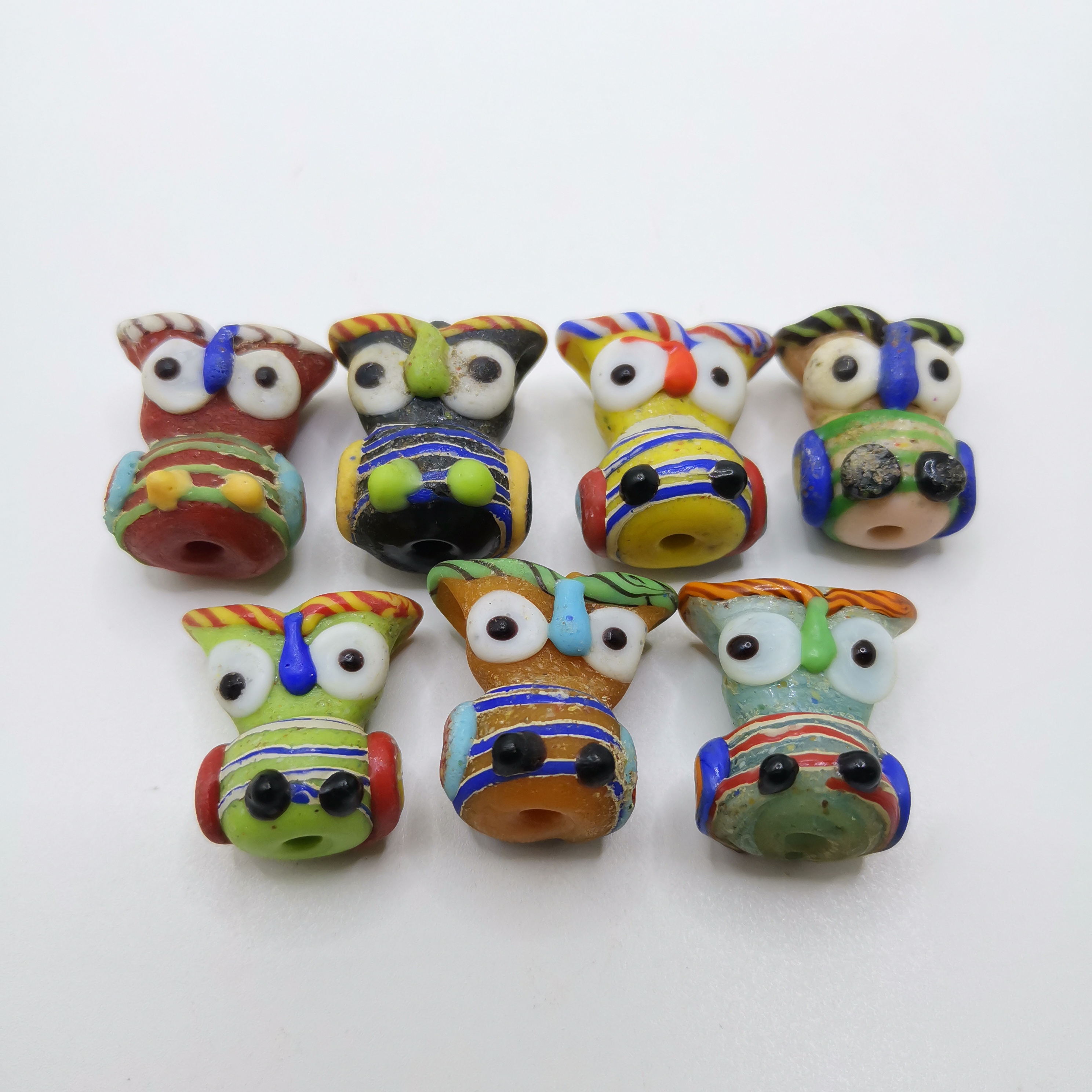 印尼进口手工腓尼基琉璃猫头鹰弹力儿童可爱手链项链配珠配件