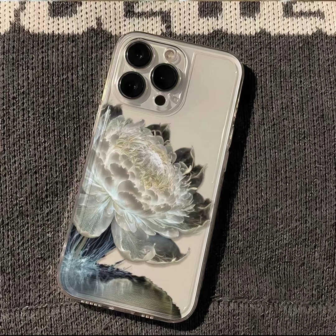 炫彩荷花红米NOTE13复古手机壳note12/11/10新note8/9软壳NOTE11E