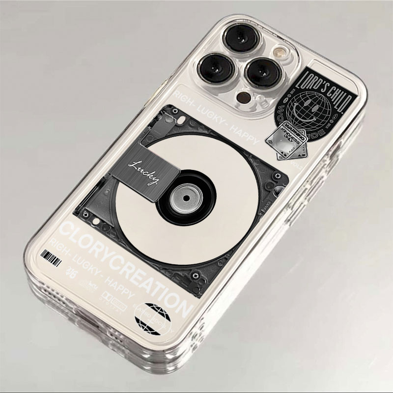 黑色硬盘苹果15手机壳iPhone14promax新7/8plus软壳13/12/11/xr/6