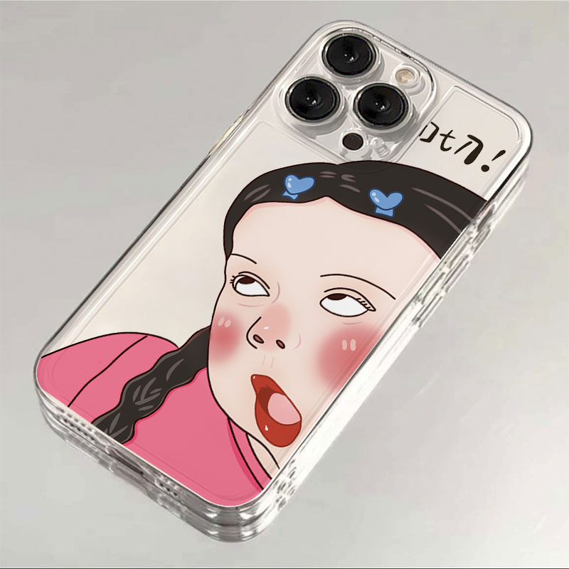 搞怪女孩苹果15手机壳iPhone14promax新7/8plus软壳13/12/11/xr/6