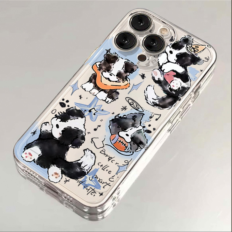 活泼狗狗苹果15手机壳iPhone14promax新7/8plus软壳13/12/11/xr/6
