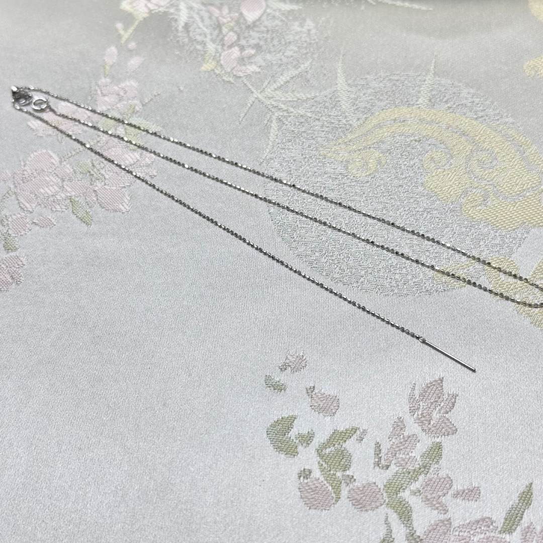 18k金k白豆豆针式链