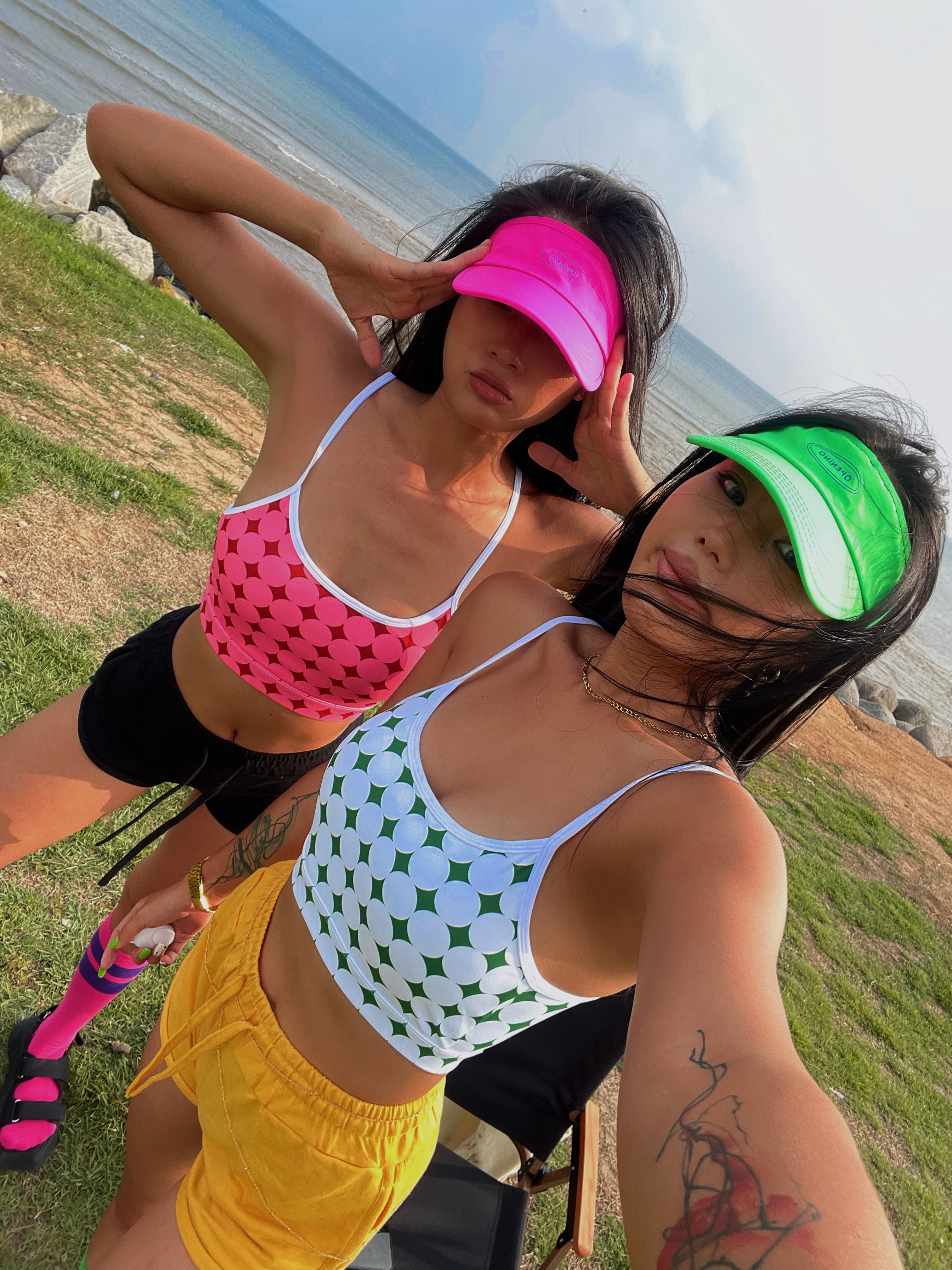 akiyo studio欧美风波点印花运动健身内衣瑜伽吊带高弹速干舞蹈