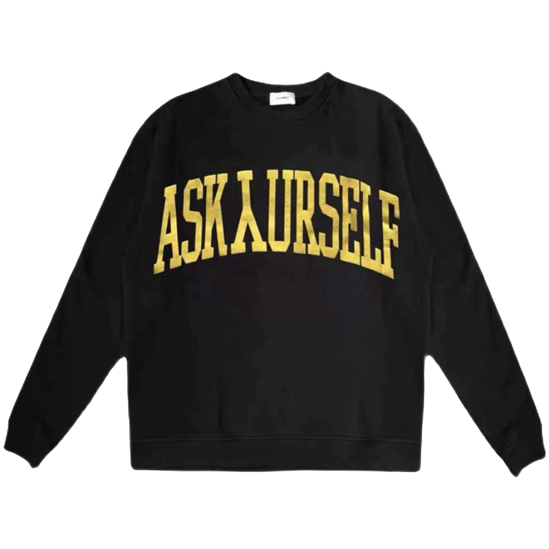 SOULSEEKER冬季欧美街头字母浮雕logo印花宽松加绒高街圆领卫衣