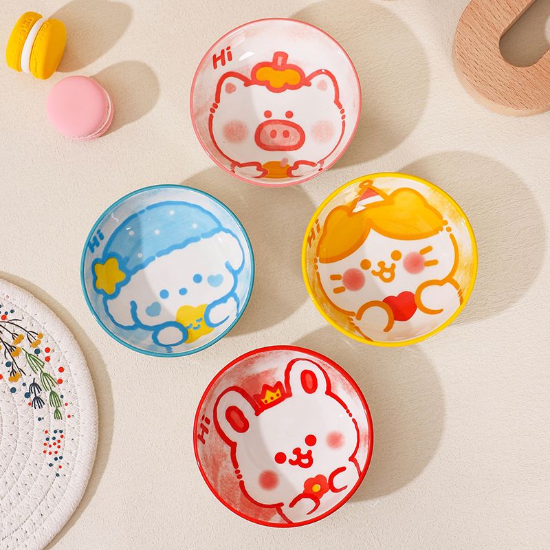 卡通陶瓷调料碟酱料碟饺子家用高颜值调味酱醋碟蘸料碟小碟子餐具