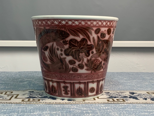 全红元青花20公分大冰桶