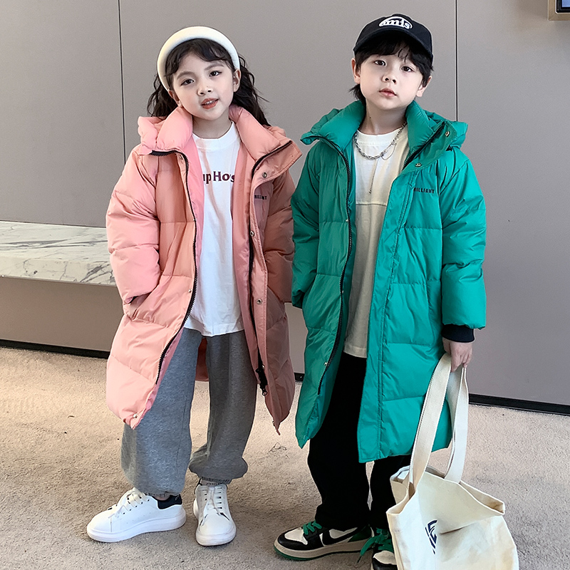 巴拉巴拉童年儿童羽绒服中长款男童过膝女童中大童2023新款洋气加