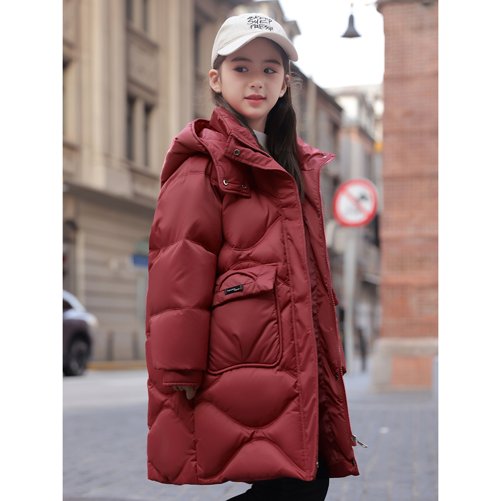 巴拉巴拉童年2023新款中大童女童羽绒服冬韩版洋气保暖中长款儿童