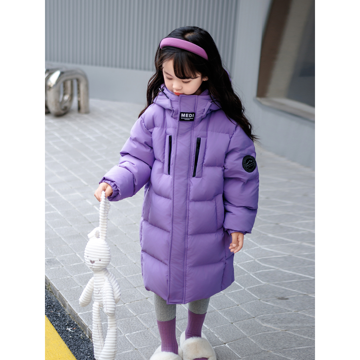 巴拉巴拉童年女童羽绒服中长款2023新款冬季加厚加绒儿童男童中大