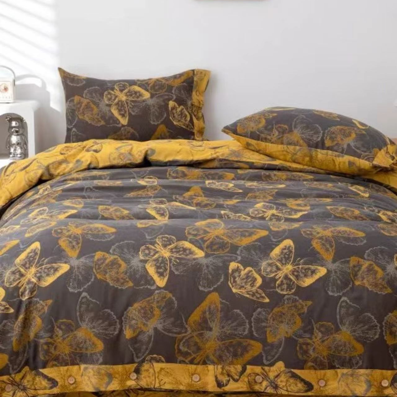 双人【黑金蝴蝶被子】2.0*2.3高端纯棉双层纱舒适柔软亲肤可机洗