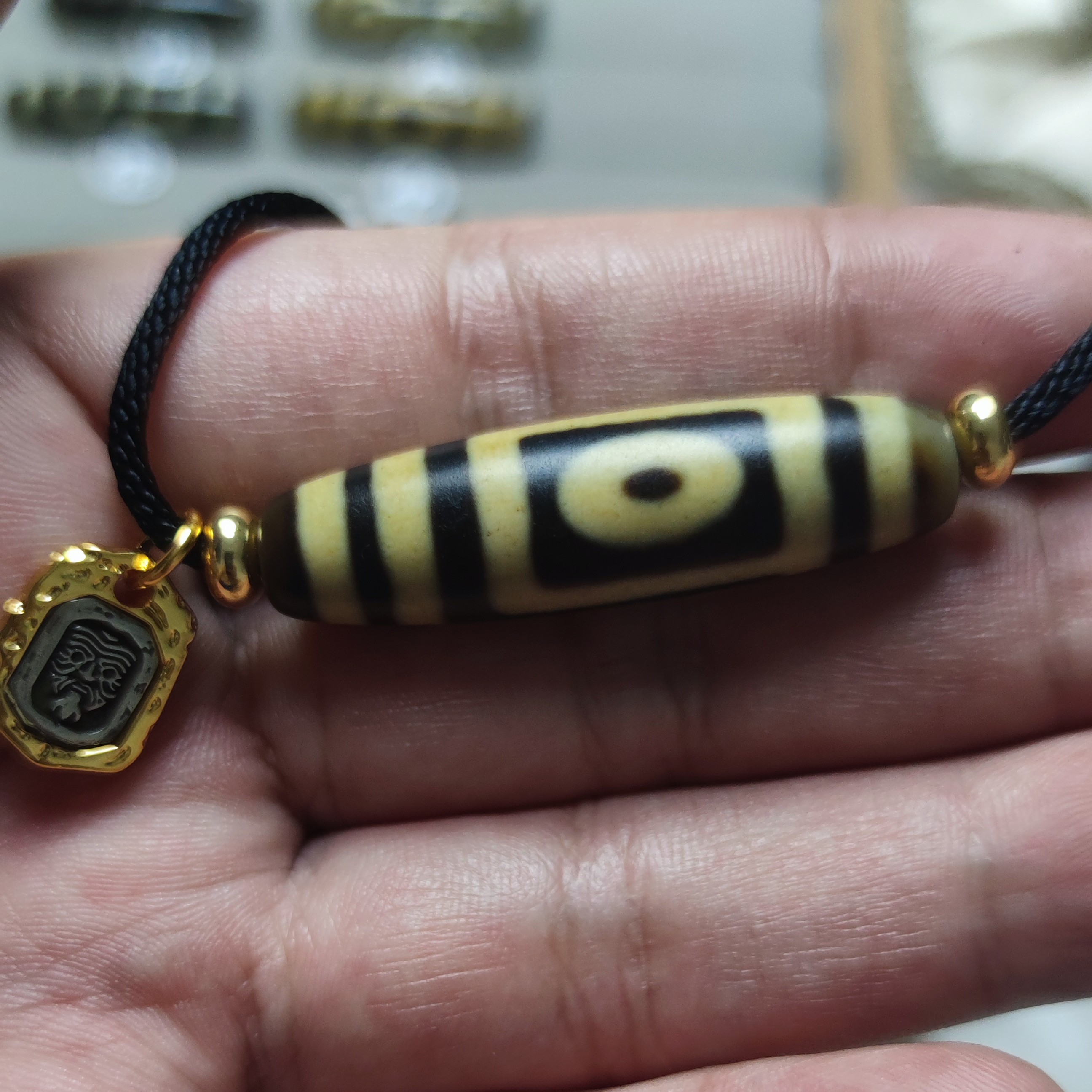 【宸瑞】地门二目手工珠41.3×11.3mm(No.00200)